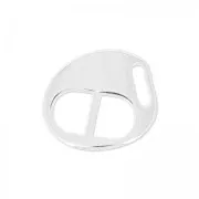 Oval clasp 14x12 mm for 5mm lace Antique Silver Plating x1