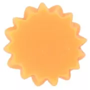 18mm Resin sunflower cabochon - Orange - Brown x1
