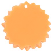 24mm Resin sunflower pendant - Orange - Brown x1