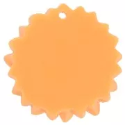 24mm Resin sunflower pendant - Orange - Brown x1