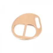 Oval clasp 14x12 mm for 5mm lace rose gold tone x1