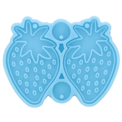 Silicone mold for making strawberry pendants in epoxy resin & ceramic powder