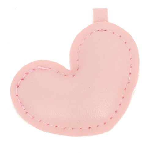 46x47mm Heart pendant in imitation leather - Light pink x1