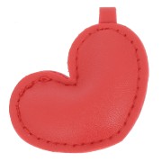 46x47mm Heart pendant in imitation leather - Red x1|raw }}