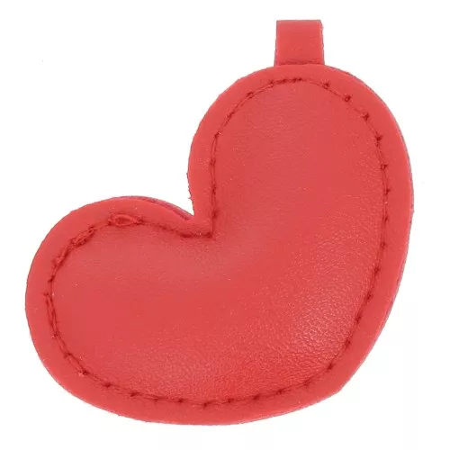 46x47mm Heart pendant in imitation leather - Red x1
