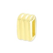 Rectangle slip bead for 5mm lace fine Gold plated x1