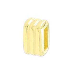 Rectangle slip bead for 5mm lace fine Gold plated x1