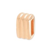 Rectangle slip bead for 5mm lace rose gold tone x1|raw }}