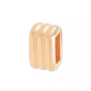Rectangle slip bead for 5mm lace rose gold tone x1