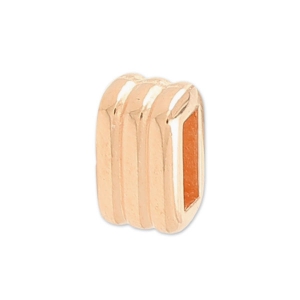 Rectangle slip bead for 5mm lace rose gold tone x1