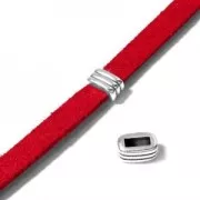 Rectangle slip bead for 5mm lace rose gold tone x1