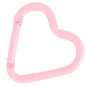 42x44mm Aluminum heart Lobster Clasp - Light pink x1