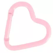 42x44mm Aluminum heart Lobster Clasp - Light pink x1