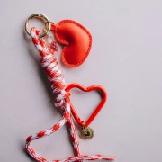 42x44mm Aluminum heart Lobster Clasp - Light pink x1