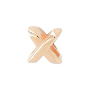 Cross slip bead for 5mm lace rose gold tone x1|raw }}