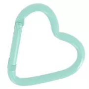 42x44mm Aluminum heart Lobster Clasp - Water Green x1