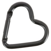 42x44mm Aluminum heart Lobster Clasp - Black x1|raw }}