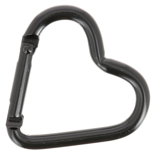 42x44mm Aluminum heart Lobster Clasp - Black x1