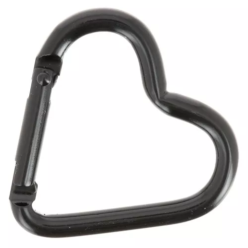42x44mm Aluminum heart Lobster Clasp - Black x1