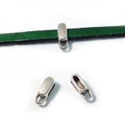 Slip bead with pendant holder for 5 mm lace Antique Silver Plating x1