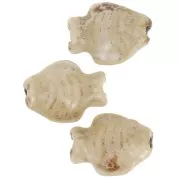14x19mm Ceramic fish bead - Marbled Sand x1
