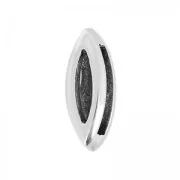 Leaf slip bead 14 mm for 10 mm lace Antique Silver Plating  x1