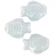 14x19mm Ceramic fish bead - Light blue x1