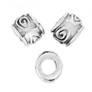 Tubes with large holes 3x3.5 mm - Antique fine silver plated x10|raw }}