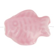14x19mm Ceramic fish bead - Pink x1