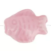 Pink - 14x19mm Ceramic fish bead - Pink x1 14x19mm Ceramic fish bead - Pink x1