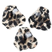 45x50mm Relief Flower Pendant in Acrylic - Black Leopard - Brown x1
