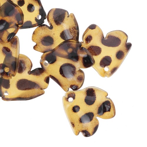 20x19mm Acrylic Flower Petal Sequins - Brown Mottled x12