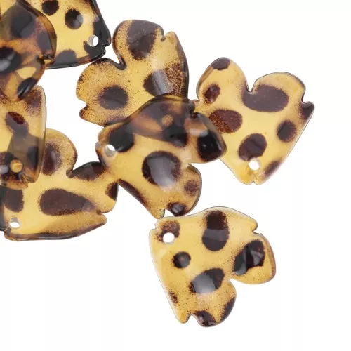 20x19mm Acrylic Flower Petal Sequins - Brown Mottled x12