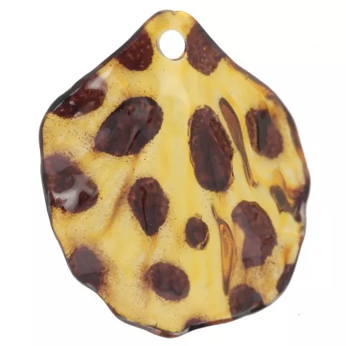 30x26mm curved flower petal sequin in acrylic - Mottled brown x6