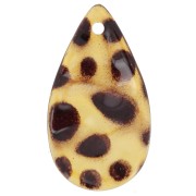 30x17mm Crinkled Sequined Flower Petal Drops in Acrylic - Mottled Brown x6