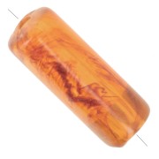 20x8mm Straight-tube transparent acrylic beads - Marbled Brown x10