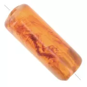 20x8mm Straight-tube transparent acrylic beads - Marbled Brown x10
