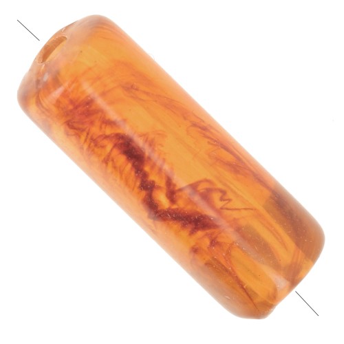 20x8mm Straight-tube transparent acrylic beads - Marbled Brown x10