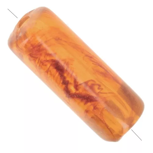 20x8mm Straight-tube transparent acrylic beads - Marbled Brown x10