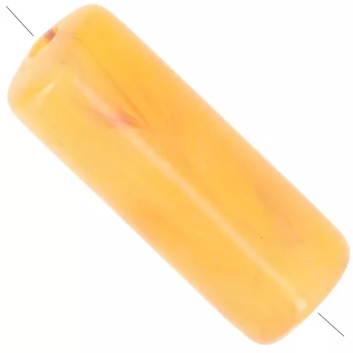 20x8 mm Straight-tube beads in translucent acrylic - Apricot Marble x10