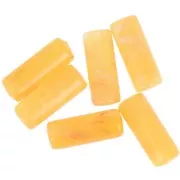 20x8 mm Straight-tube beads in translucent acrylic - Apricot Marble x10