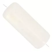 20x8 mm Straight tube beads in translucent acrylic - Marbled Ivory x10