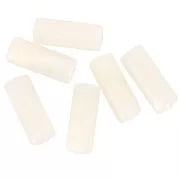 20x8 mm Straight tube beads in translucent acrylic - Marbled Ivory x10