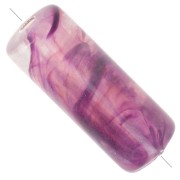 20x8 mm Straight tube beads in translucent acrylic - Marbled Plum x10|raw }}