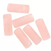 20x8 mm Straight tube beads in translucent acrylic - Peach Marble x10