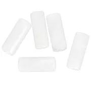 20x8 mm Straight tube beads in translucent acrylic - Marbled White x10