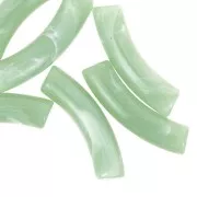 Lichen - 32x8mm Curved tube beads in opaque acrylic - Lichen marbled x6 32x8mm Curved tube beads in opaque acrylic - Lichen marbled x6