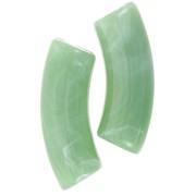 35x11mm Curved tube beads in opaque acrylic - Marbled lichen x6