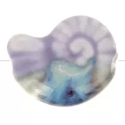 Blue - 20x16mm Ceramic shell bead - Light Violet - Blue Marbled x1 20x16mm Ceramic shell bead - Light Violet - Blue Marbled x1
