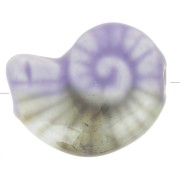 20x16mm Ceramic shell bead - Light Violet - Marbled Grey x1